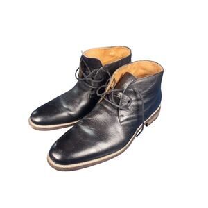 Carlo Morandi Shoes Men's Size 9.5 D Black Leather Chukka Boots